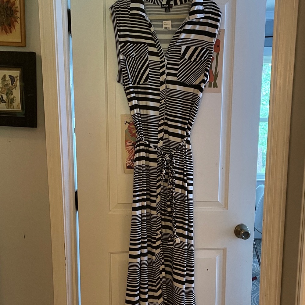 Love Black and White Striped Maxi Dress